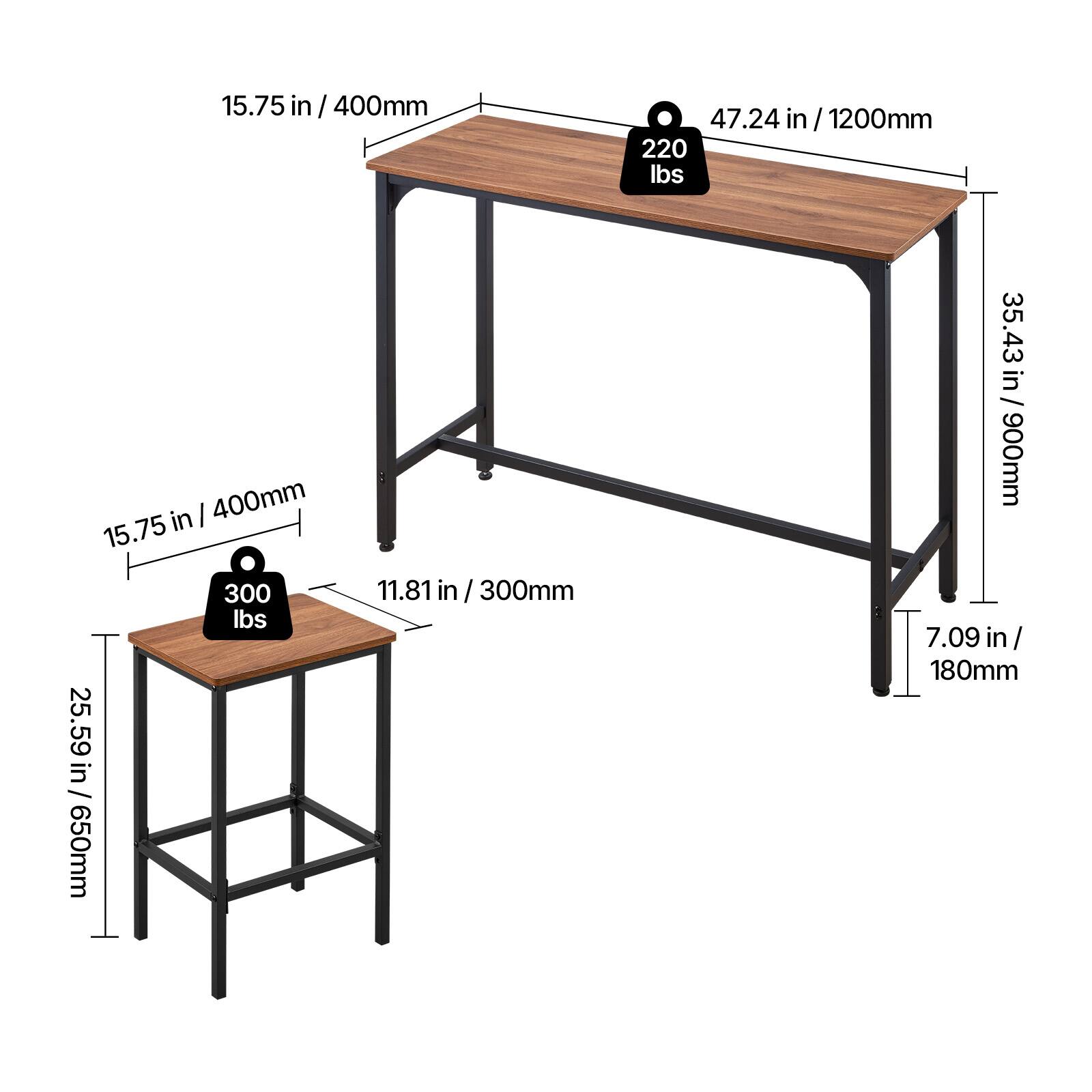 15.75 in / 400mm  
47.24 in / 1200mm  
220 lbs  

15.75 in / 400mm  
25.59 in / 650mm  
11.81 in / 300mm  
35.43 in / 900mm  
7.09 in / 180mm  
300 lbs