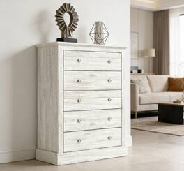 Forest'nSky - 5 drawer 31.1 in. Wide Chest of Drawers for Living Room - Oak