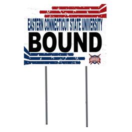 Jardine - Eastern Connecticut State Warriors 18" x 24" Bound Yard Sign - White