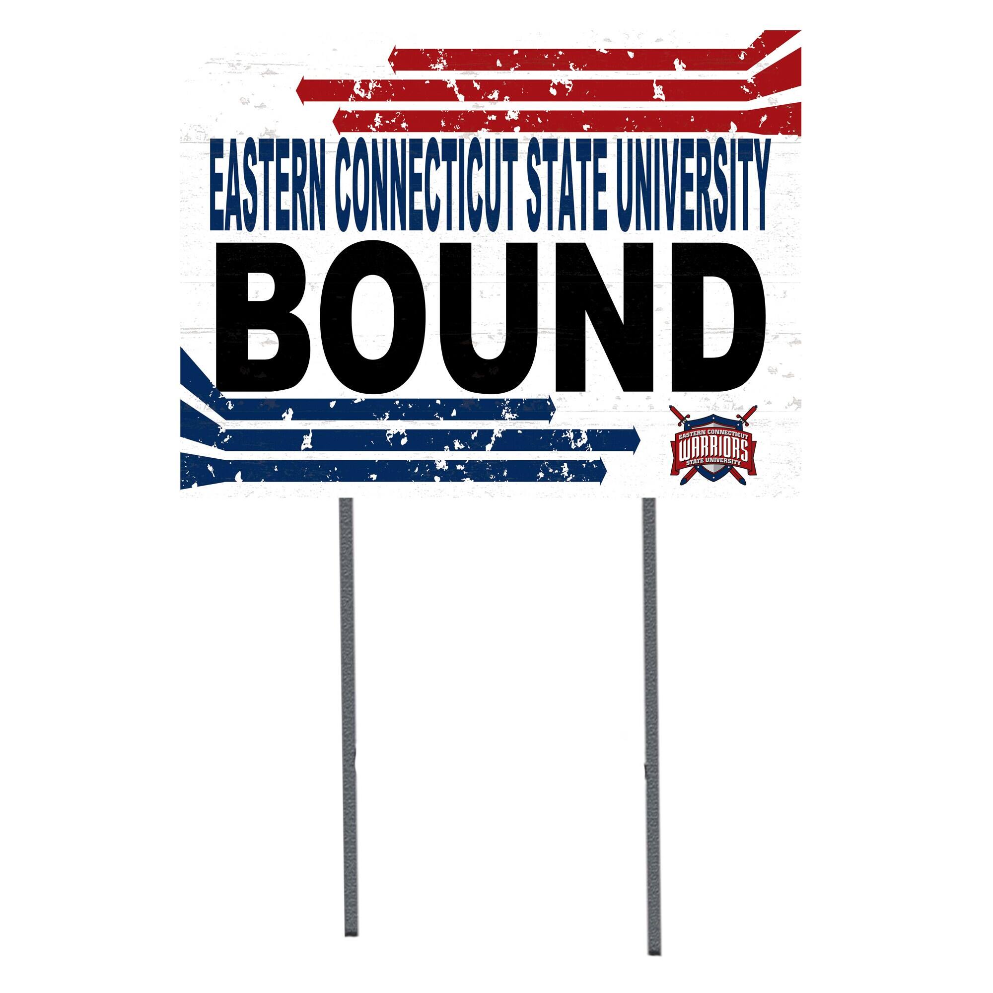 White Eastern Connecticut State Warriors 18" x 24" Bound Yard Sign