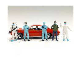 Hazmat Crew 6 piece Figurine Set for 1/24 Scale Models by American Diorama - Multi