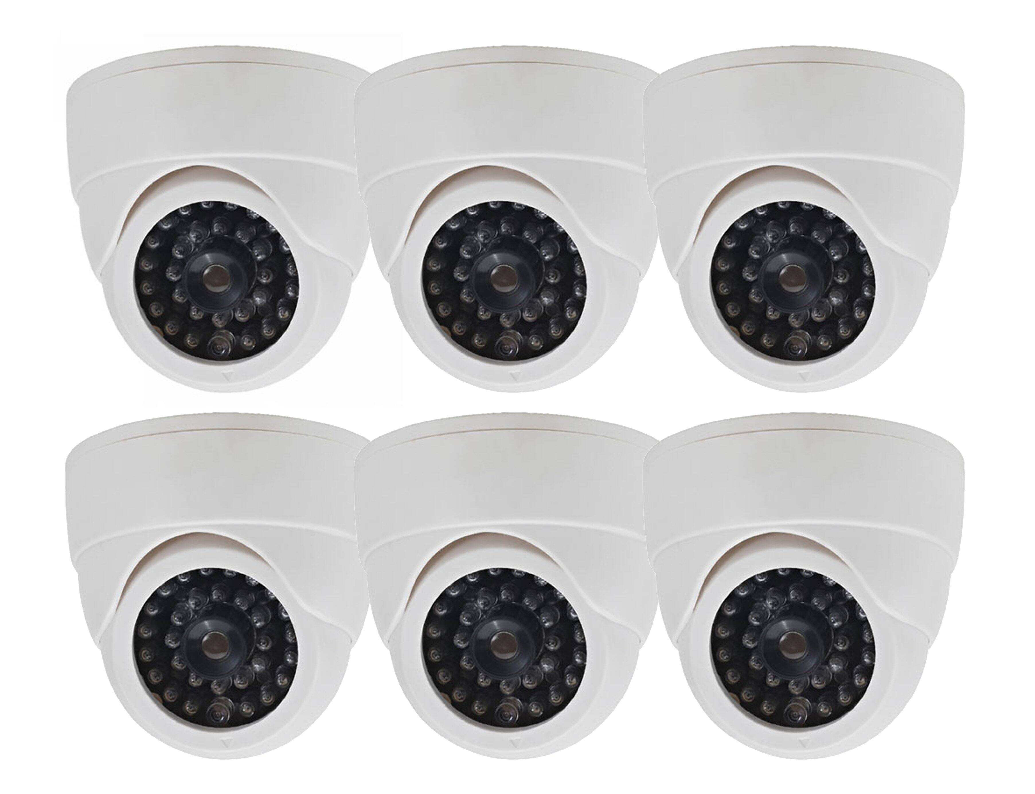 Angle. SPT - Fake/Decoy Security Dome Camera with LED Light (6-Pack) - White.