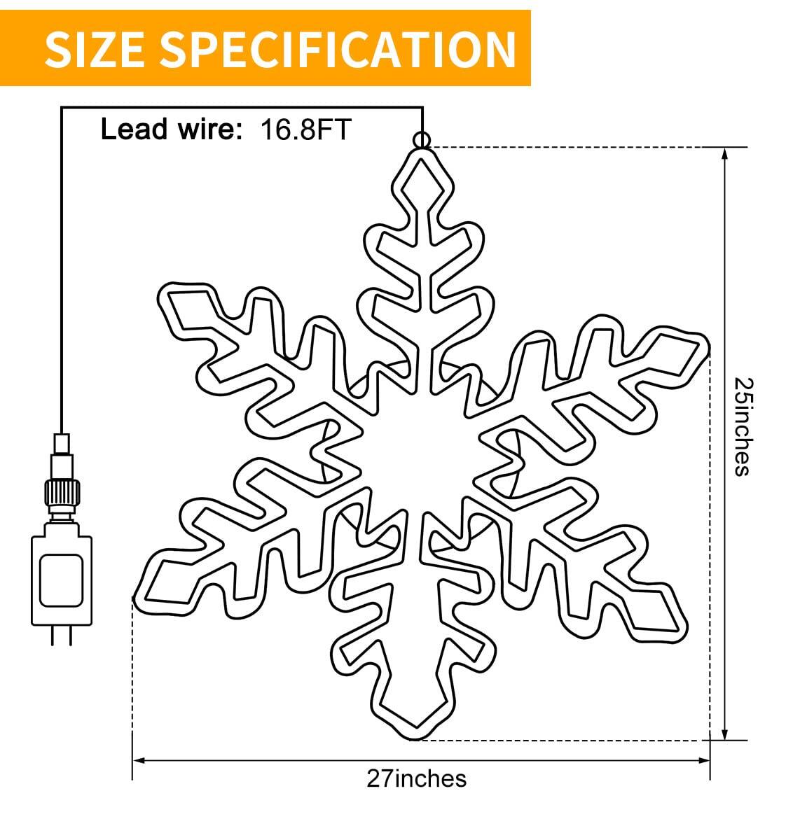 SIZE SPECIFICATION

Lead wire: 16.8FT

27 inches

25 inches