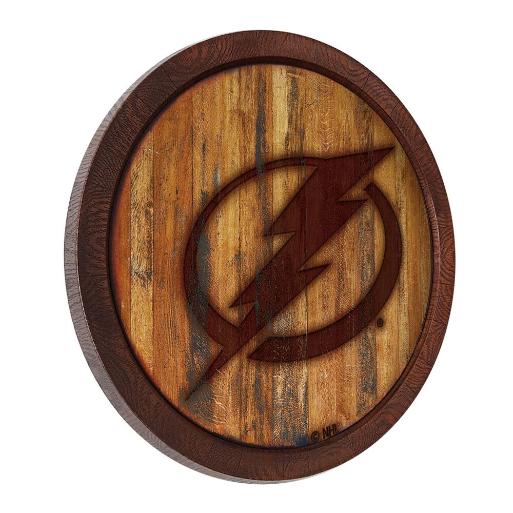 Alt View 1. The Fan-Brand - Tampa Bay Lightning 21'' x 21'' Faux Barrel Top Sign - Multicolor.
