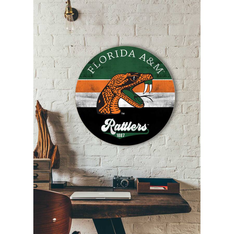 Jardine Florida A&M Rattlers 20'' x 20'' Retro Logo Circle Sign Orange ...