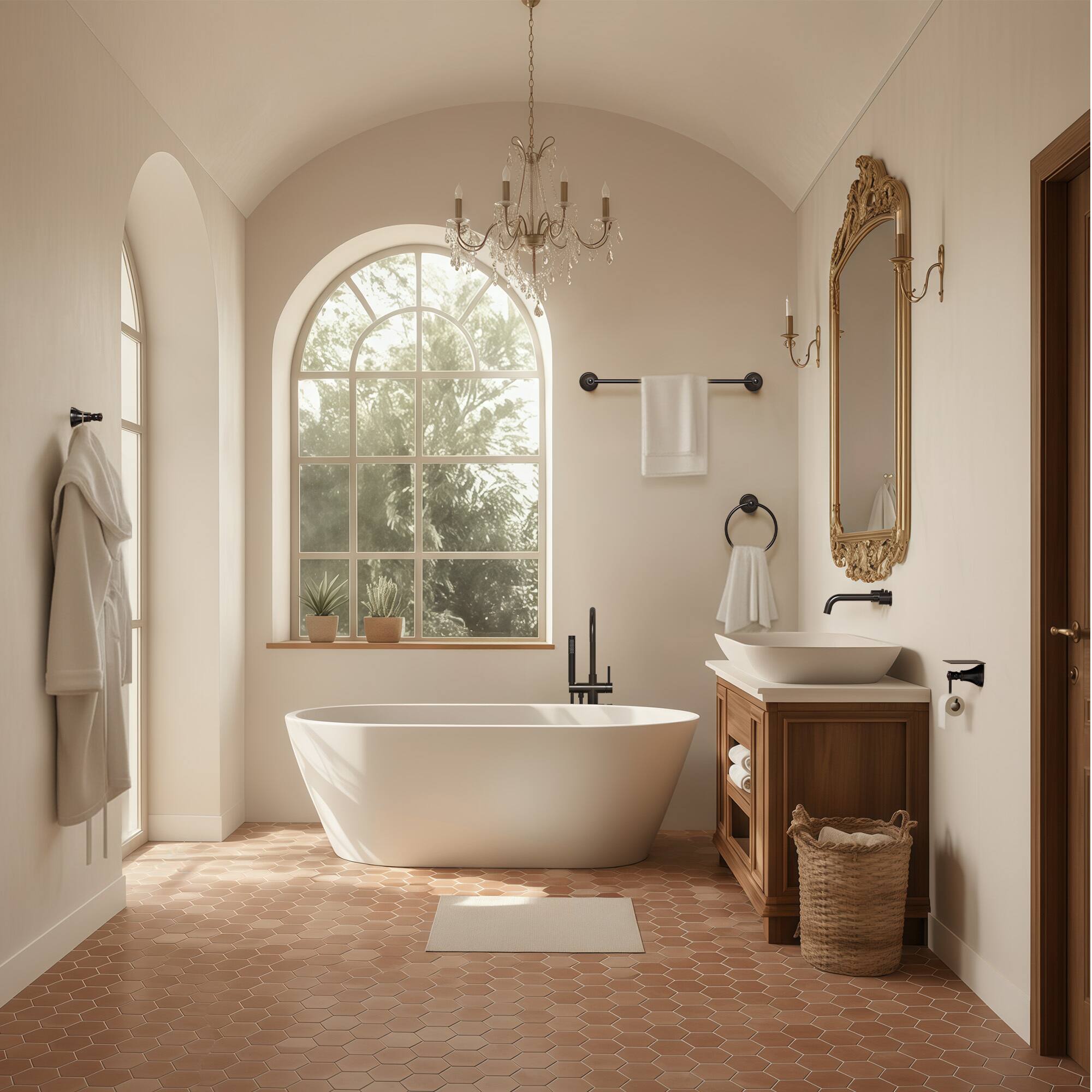 Left. GRANDJOY - 4-Piece Bathroom Hardware Set with Phone Storage Shelf Toilet Paper Holder & 24 Inch Towel Bar - Matte Black.