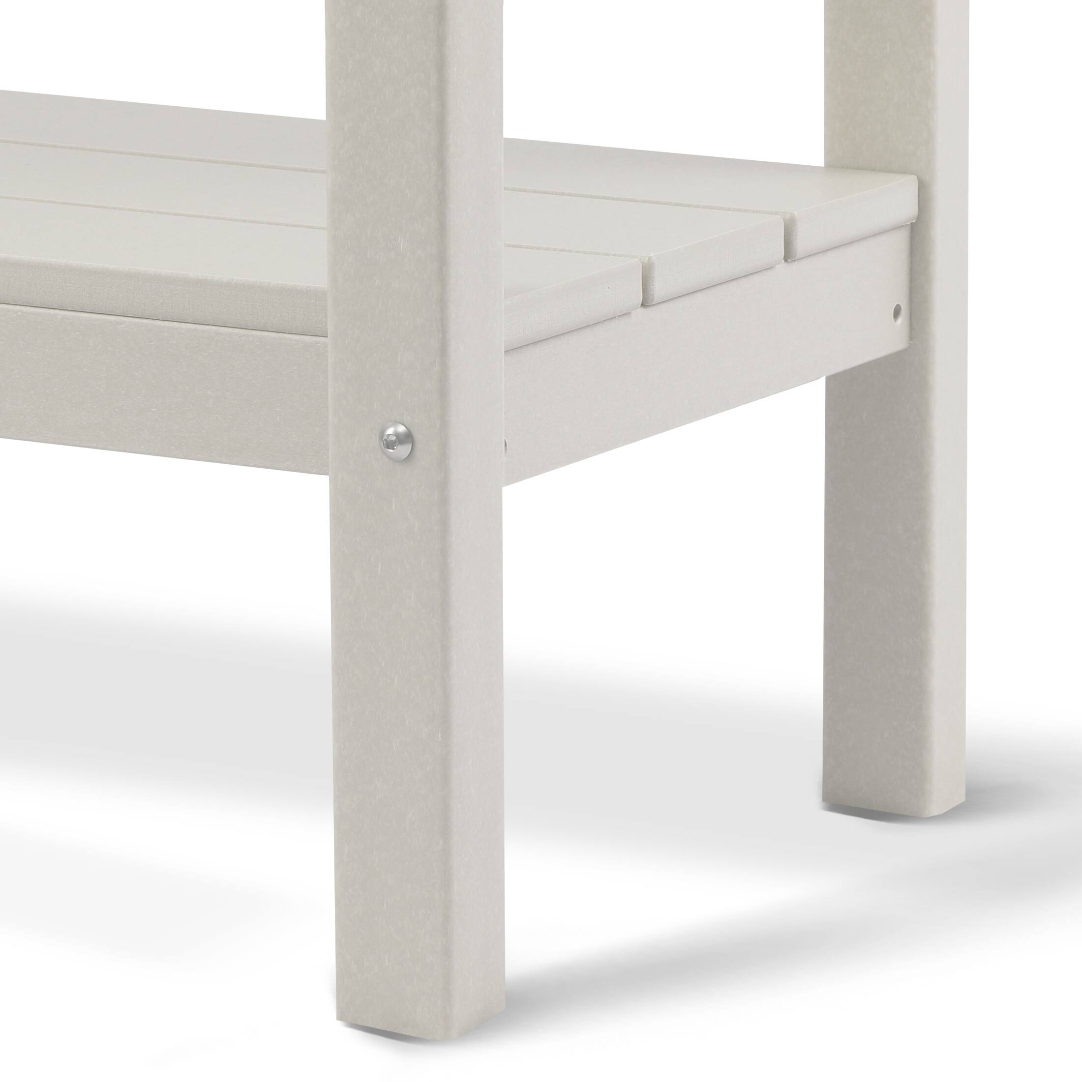 Alt View 4. WestinTrends - WestinTrends Malibu 55" Outdoor Patio HDPE Adirondack 2-Tier Shelf Console Table - Sand.