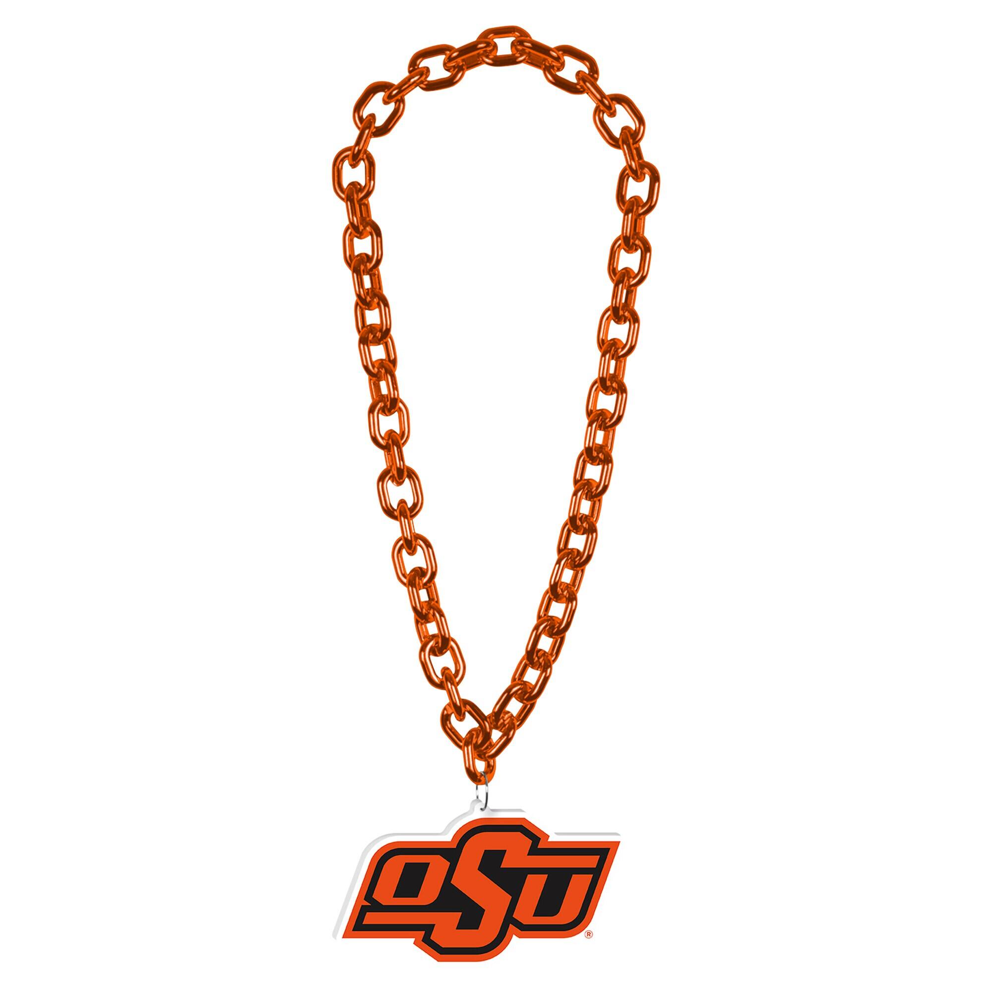 Front. WinCraft - Oklahoma State Cowboys Big Chain Logo Necklace - Multicolor.