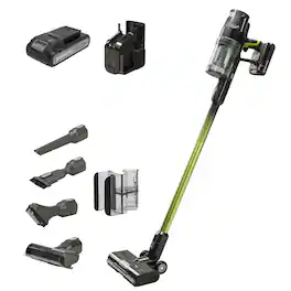 Greenworks - 24 Volt Stick Vacuum with 4ah Battery, Attachments, & Charger - Green