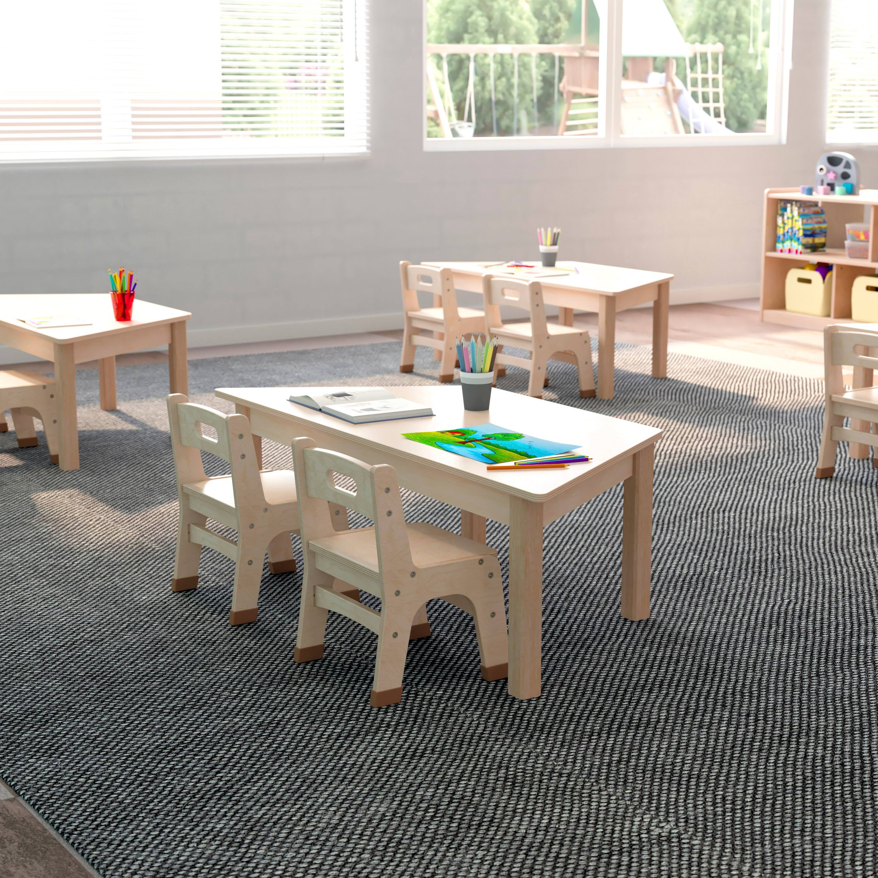 Flash Furniture Bright Beginnings Commercial Grade Wooden Trapezoid ...