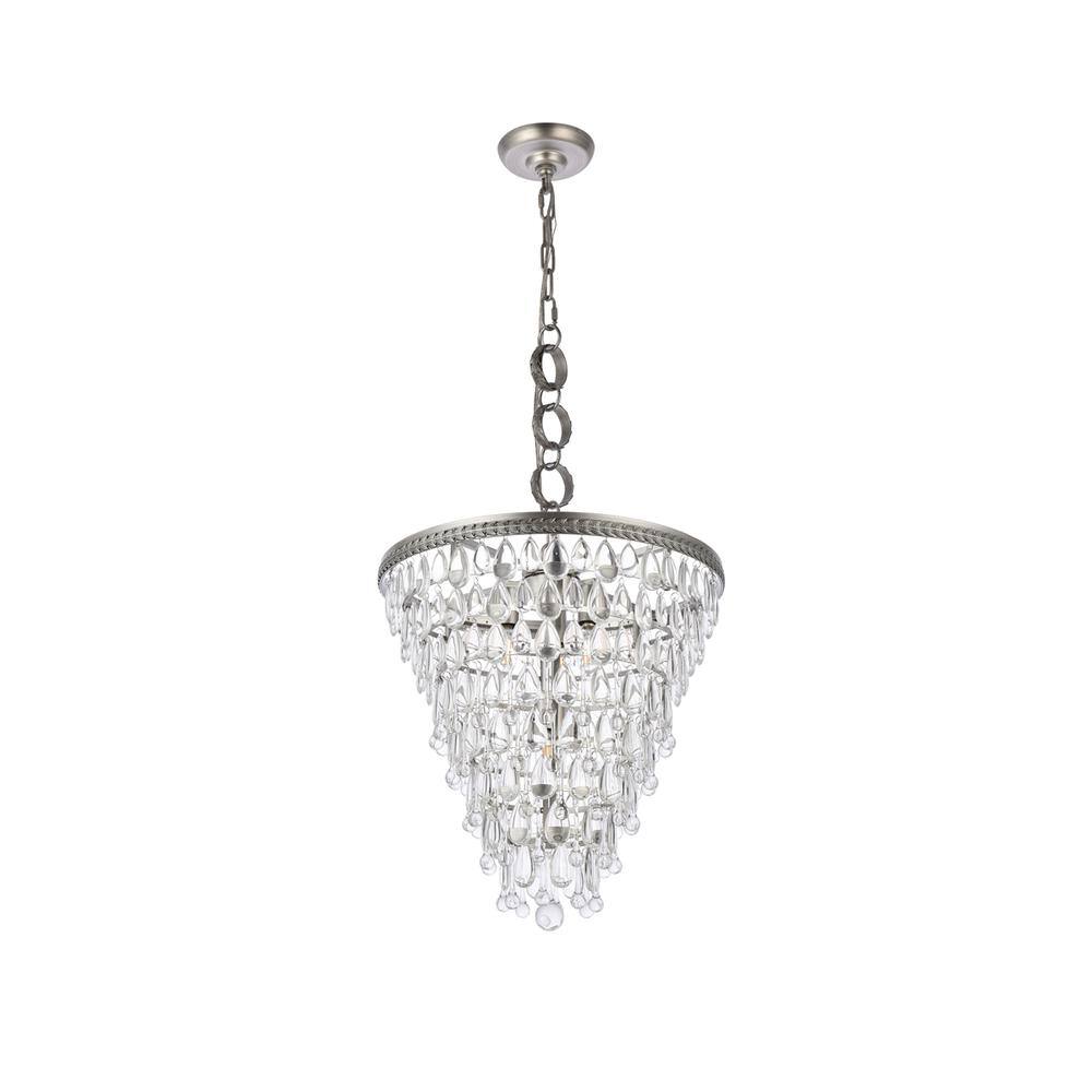 Alt View 1. Urban Classic - Nordic 5 light antique silver Pendant Clear Royal Cut Crystal - Antique Silver.