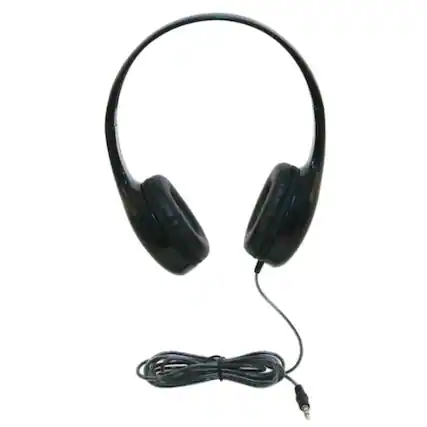 Front. Califone - On-Ear Headphones with 3.5mm Plug, Black.