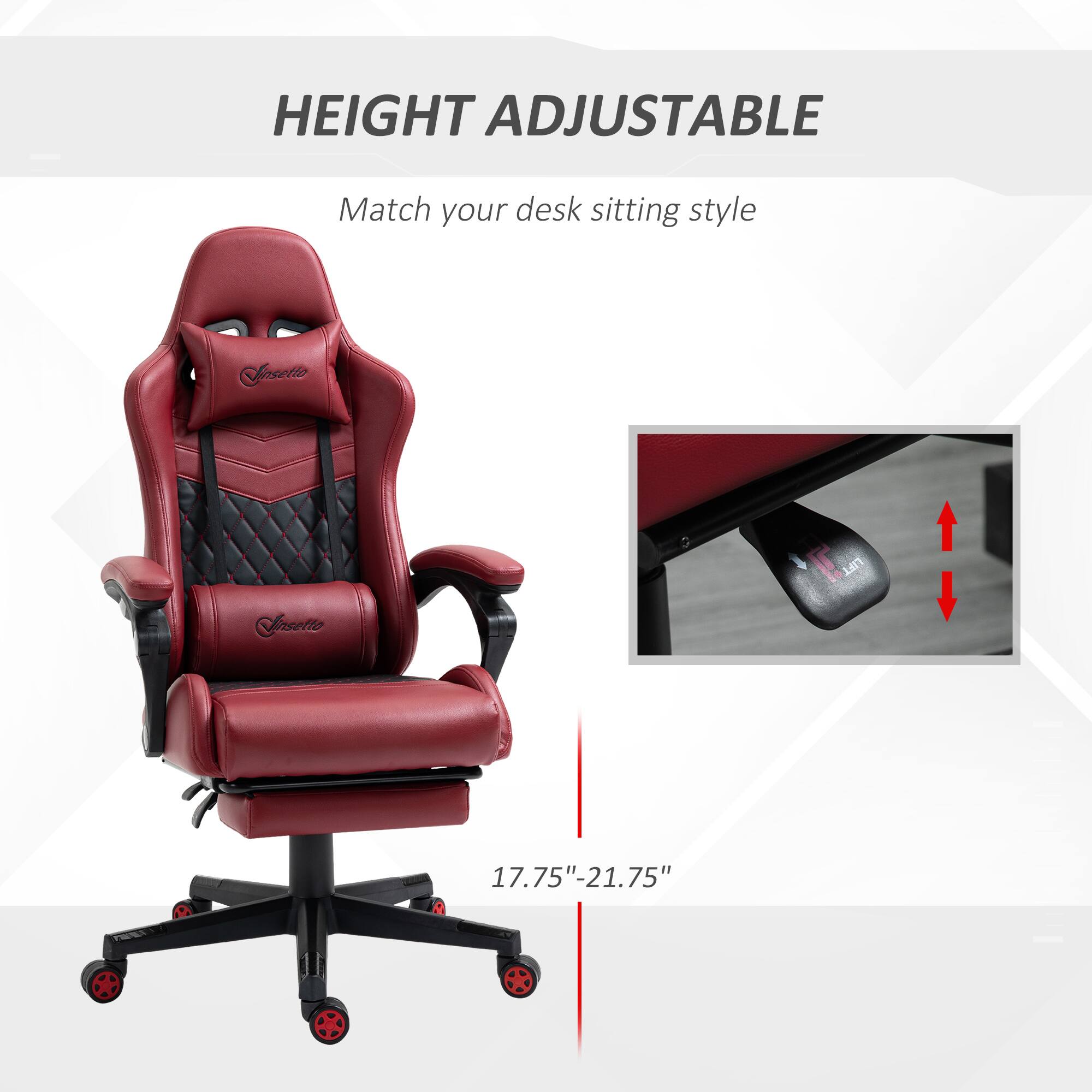 HEIGHT ADJUSTABLE  
Match your desk sitting style  

17.75"-21.75"