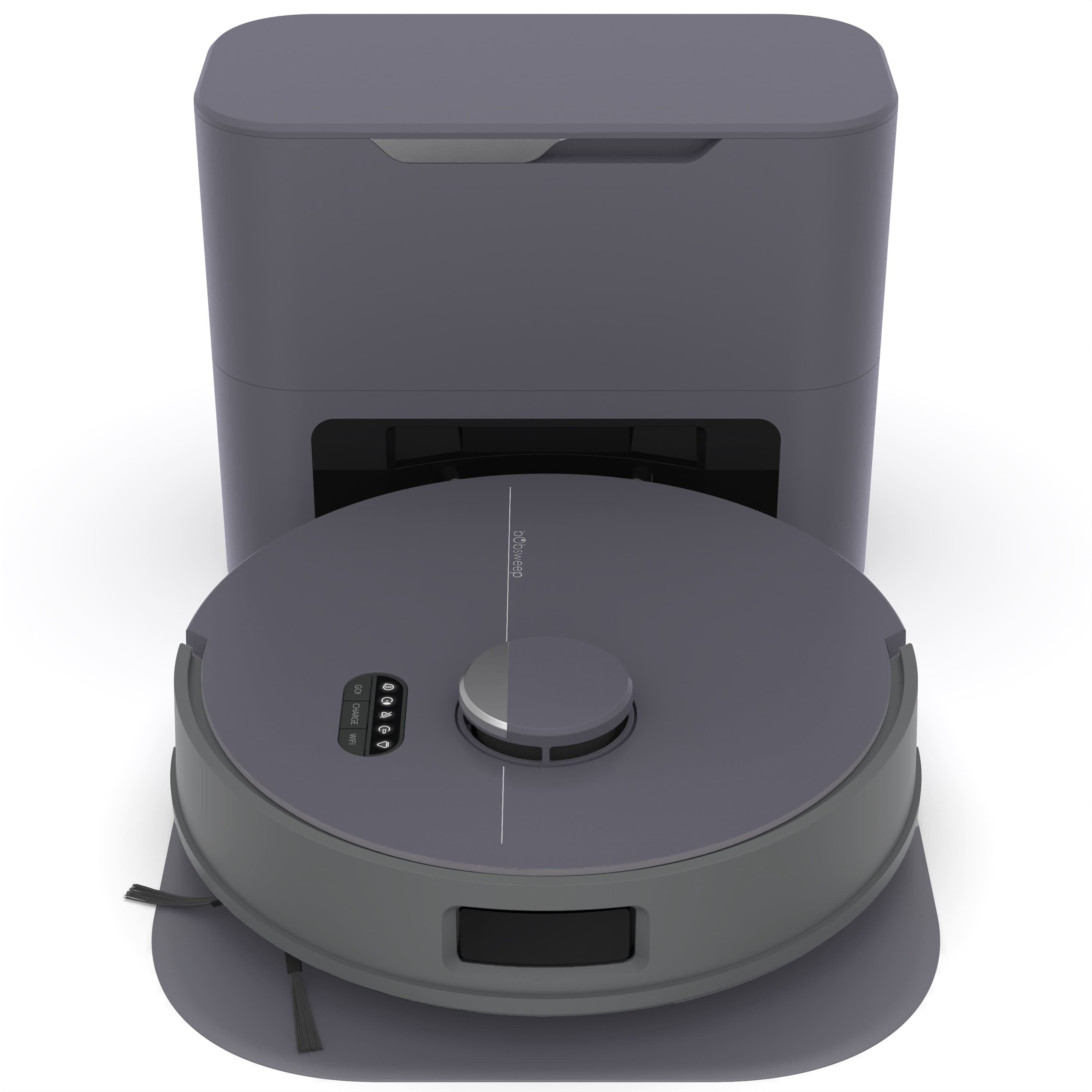 Front. bObsweep - Dustin Robot Vacuum & Mop, Combo with Dual Spin Mops - Twilight.