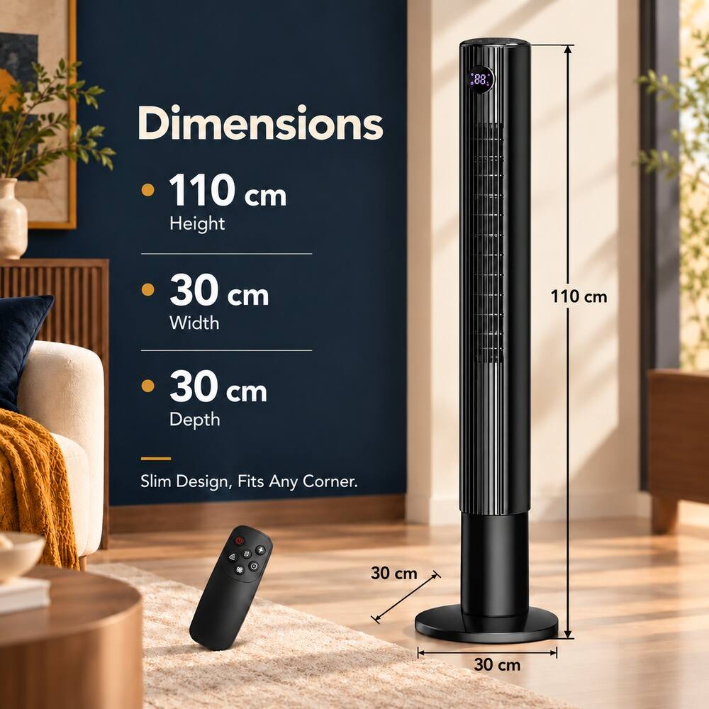 Dimensions  
- 110 cm Height  
- 30 cm Width  
- 30 cm Depth  

Slim Design, Fits Any Corner.