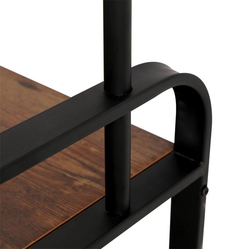 Alt View 4. ALEXOUN - 4-in-1 Hall Tree with Shoe Bench - Entryway Coat Rack & Storage, 9 Removable Hooks + Hanging Rod,Rustic Brown/Black,1pc - Brown.