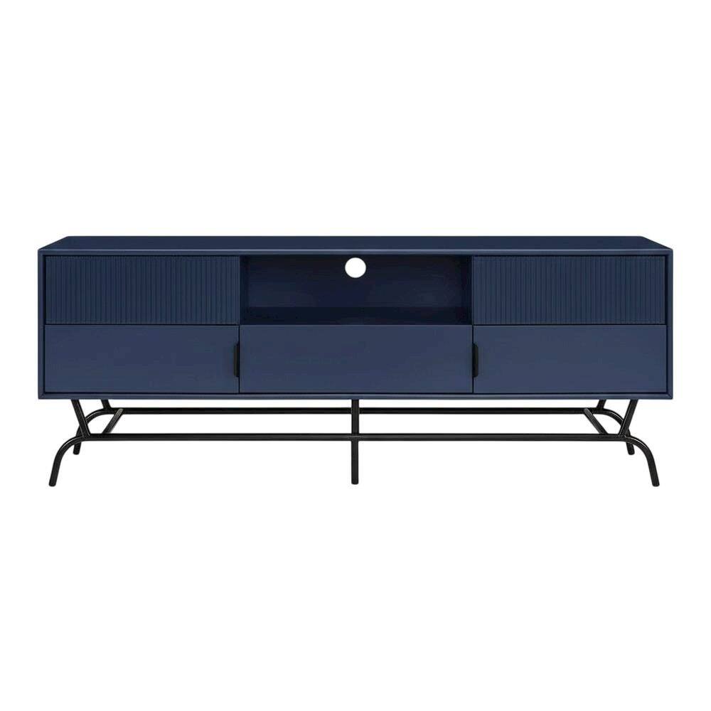 Alt View 3. Starlight Canyon Home - Blue TV Stand for 65-inch TVs with 3 Drawers in Engineered Wood - Blue.