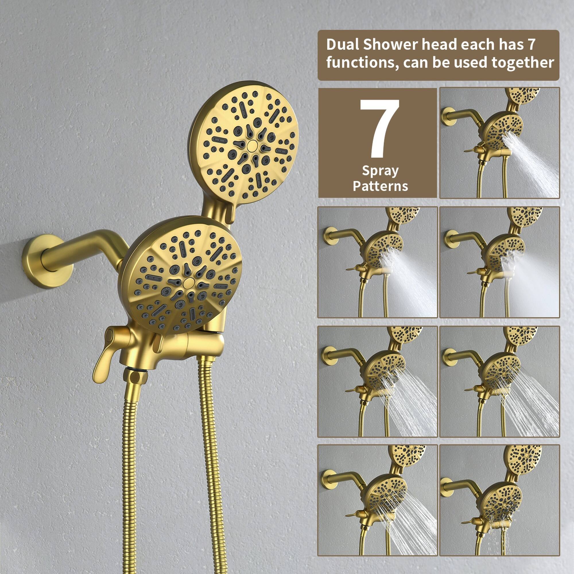 Dual Shower head each has 7 functions, can be used together

7 Spray Patterns