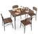 Alt View 17. Costway - 5-Piece Dining Table Set for 4 Modern Kitchen Dining Room Furniture Set - Rustic Brown.