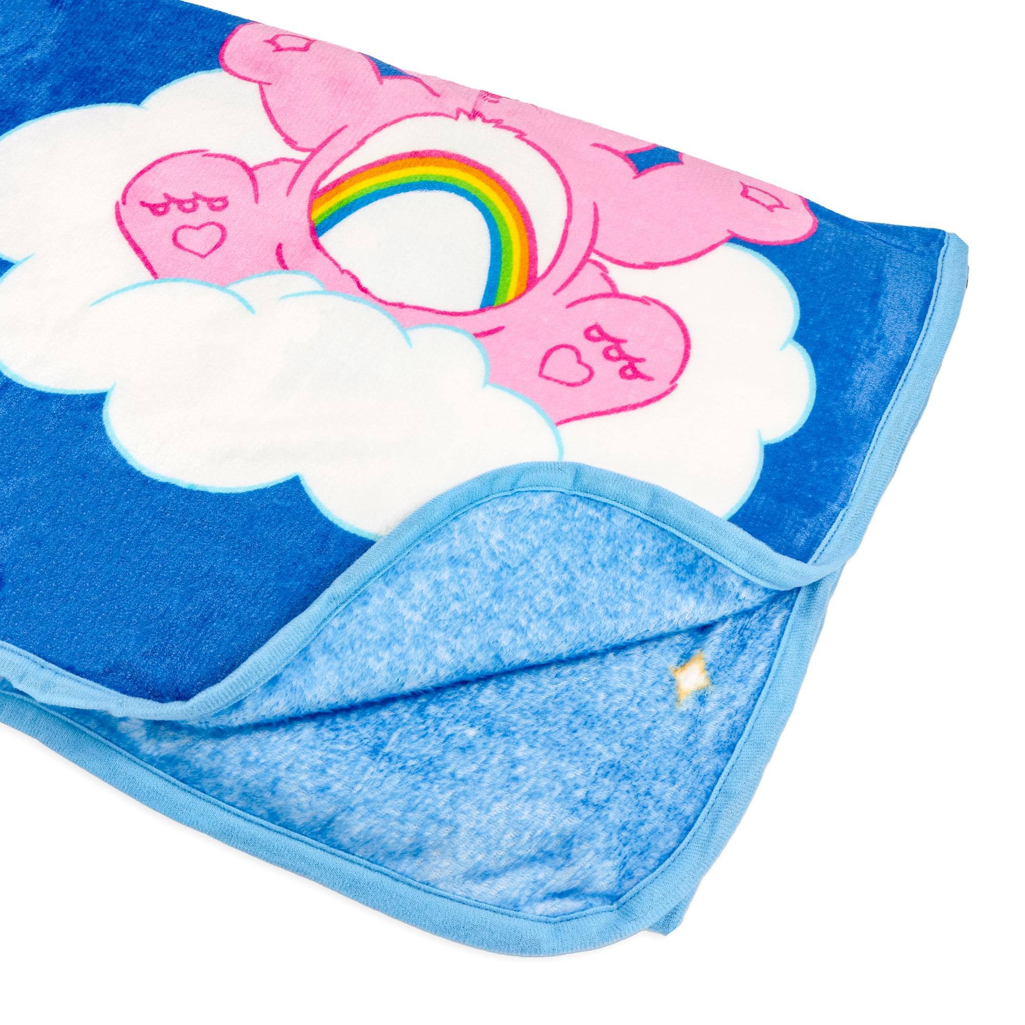 Alt View 2. Silver Buffalo - Care Bears Rainbow Heart Logo Fleece Throw Blanket | 45 x 60 Inches - Blue.