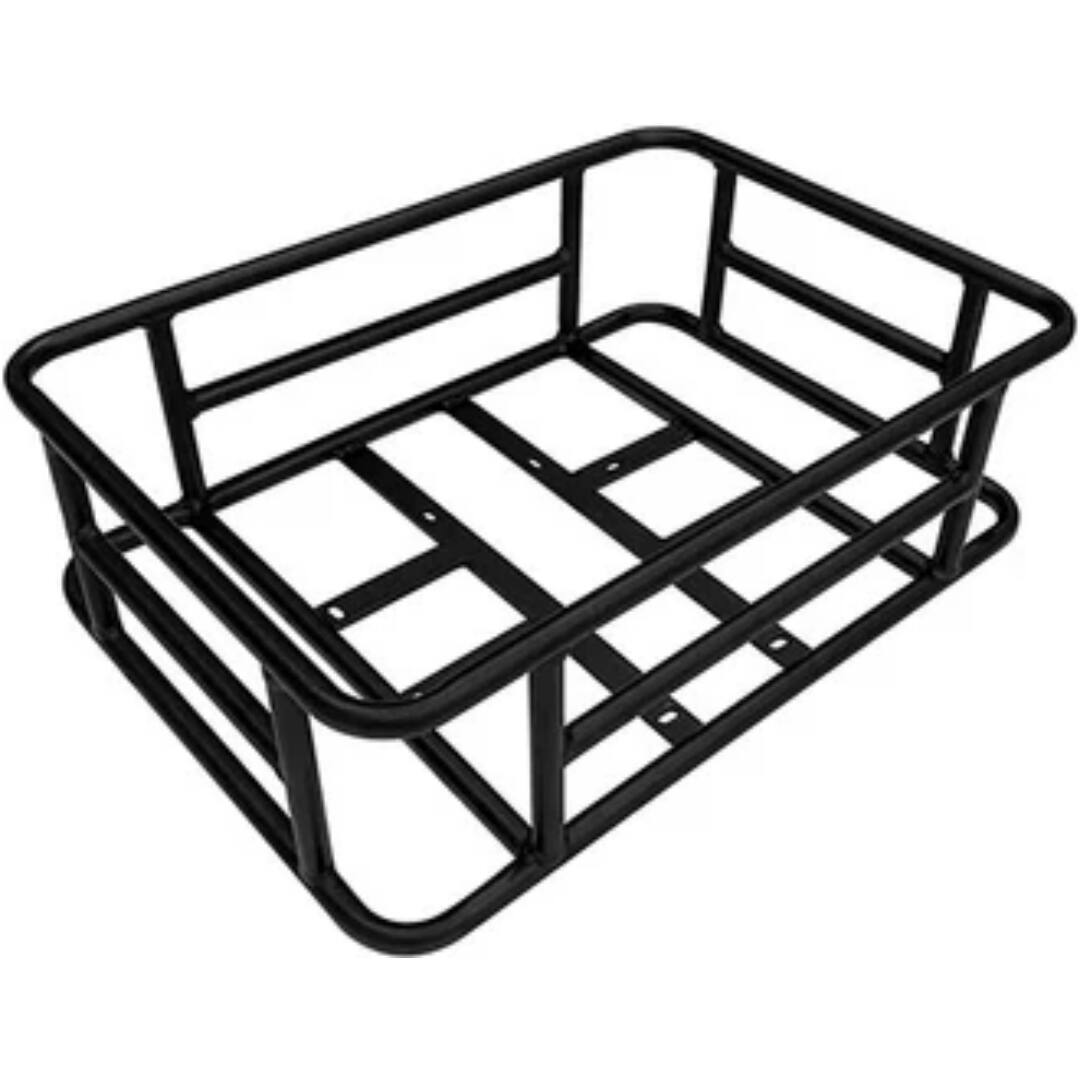 Front. Heybike - Rear Basket Hollowed-out Bottom - Black.