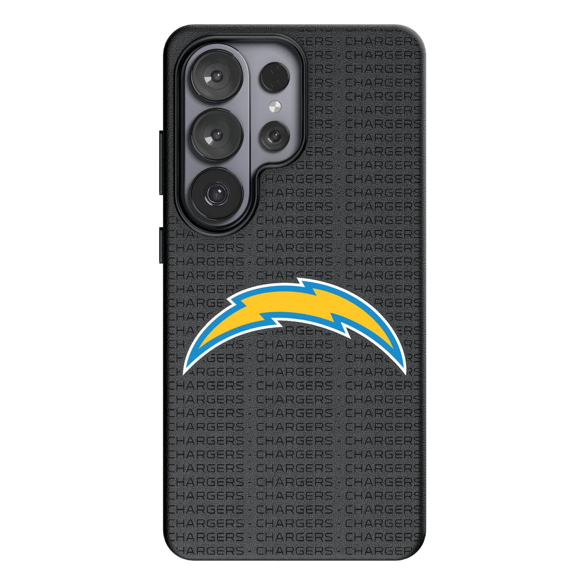 Keyscaper - NFL - Los Angeles Chargers Text Backdrop Galaxy Magnetic Bump Case - S25 Ultra - Black