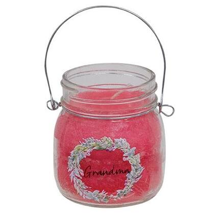 Front. BreeBe - Grandma Wreath Jar Candle 6oz Strawberry Lemonade - Multi.