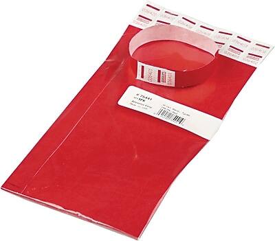 Front. Advantus - Sequentially Numbered Crowd Control Wristbands, 100/Pack - Red.