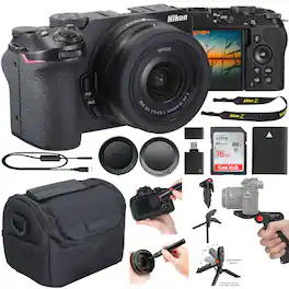 Nikon - Z30 Mirrorless Camera with DX 16-50mm Lens + All You Need Accessory Kit- International Version - Black