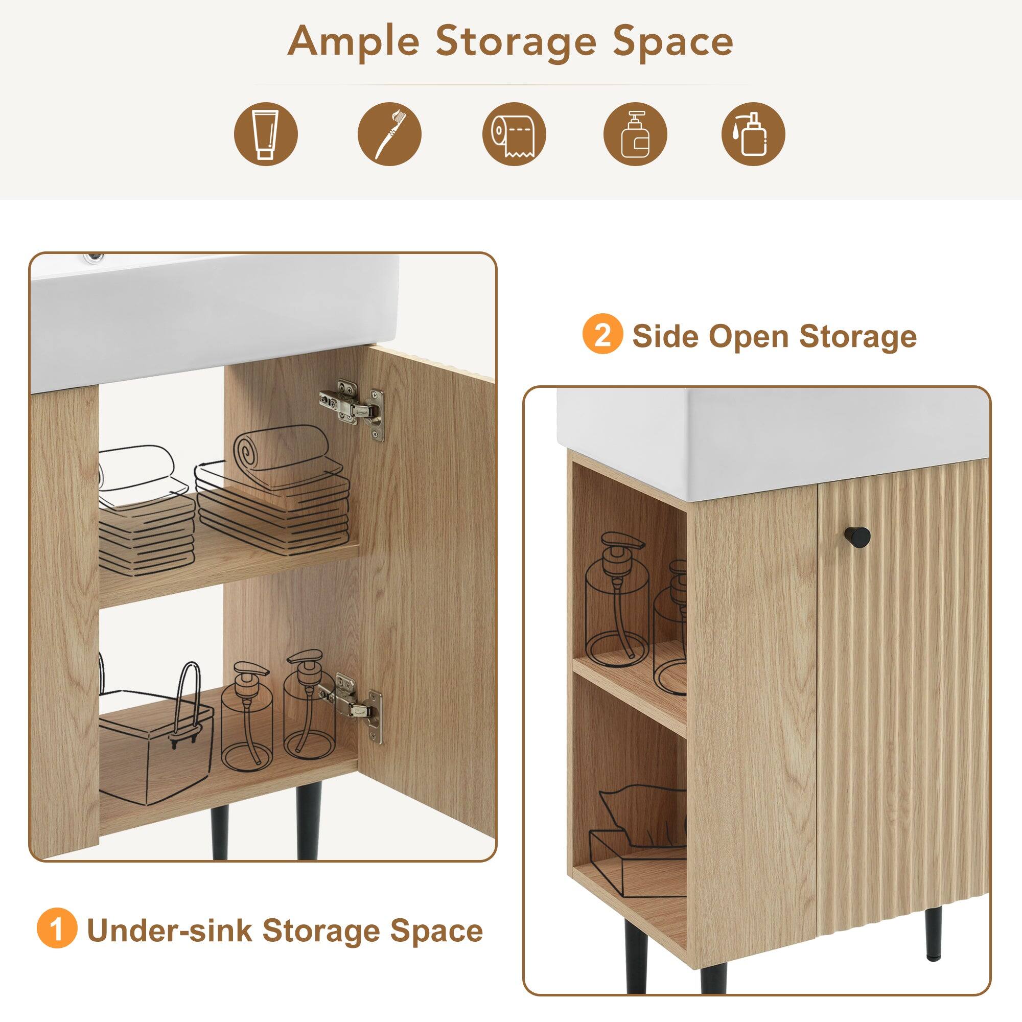 Ample Storage Space

1. Under-sink Storage Space

2. Side Open Storage