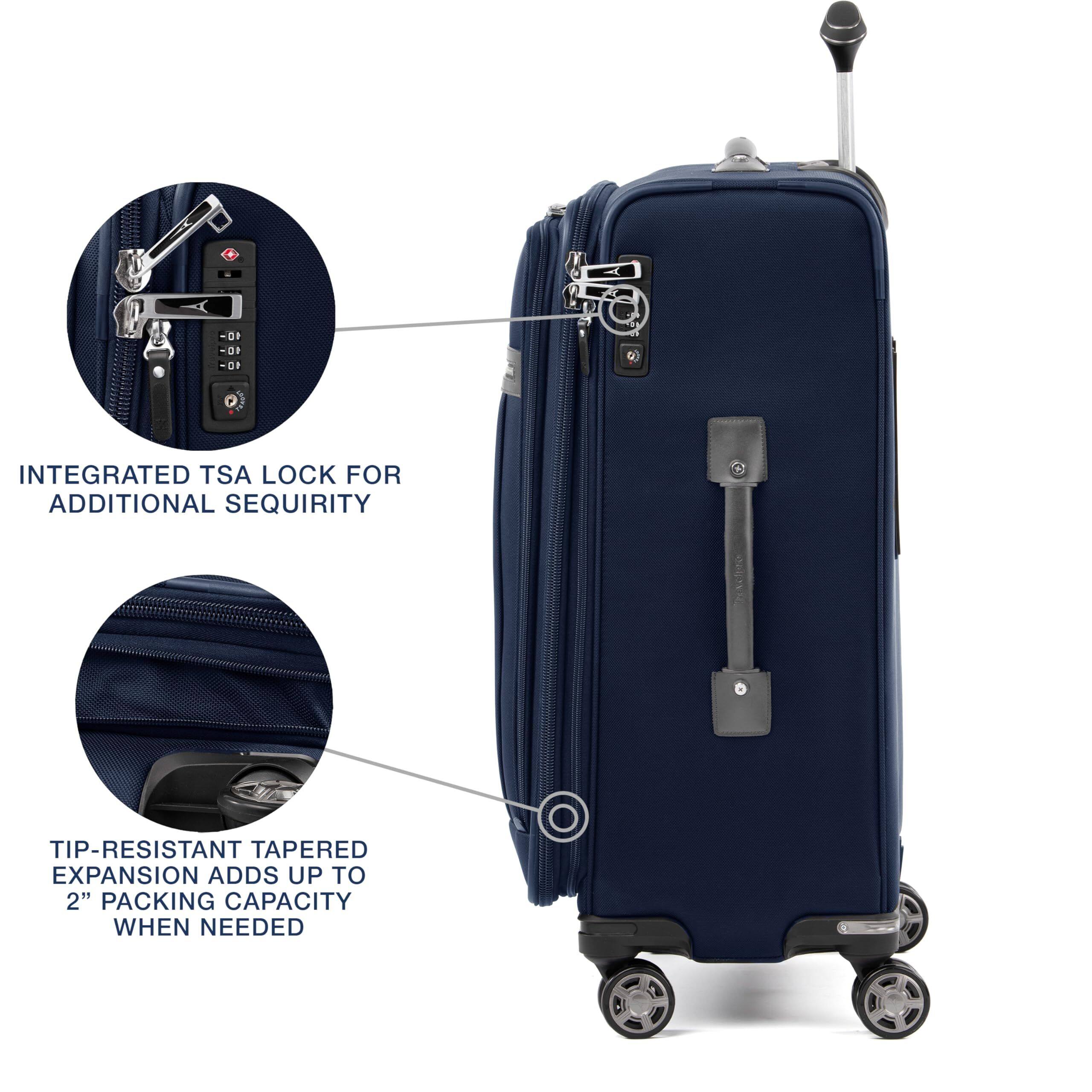 OF 00 - OF 0 1 INTEGRATED TSA LOCK FOR ADDITIONAL SECURITY TIP-RESISTANT TAPERED EXPANSION ADDS UP TO 2" PACKING CAPACITY WHEN NEEDED