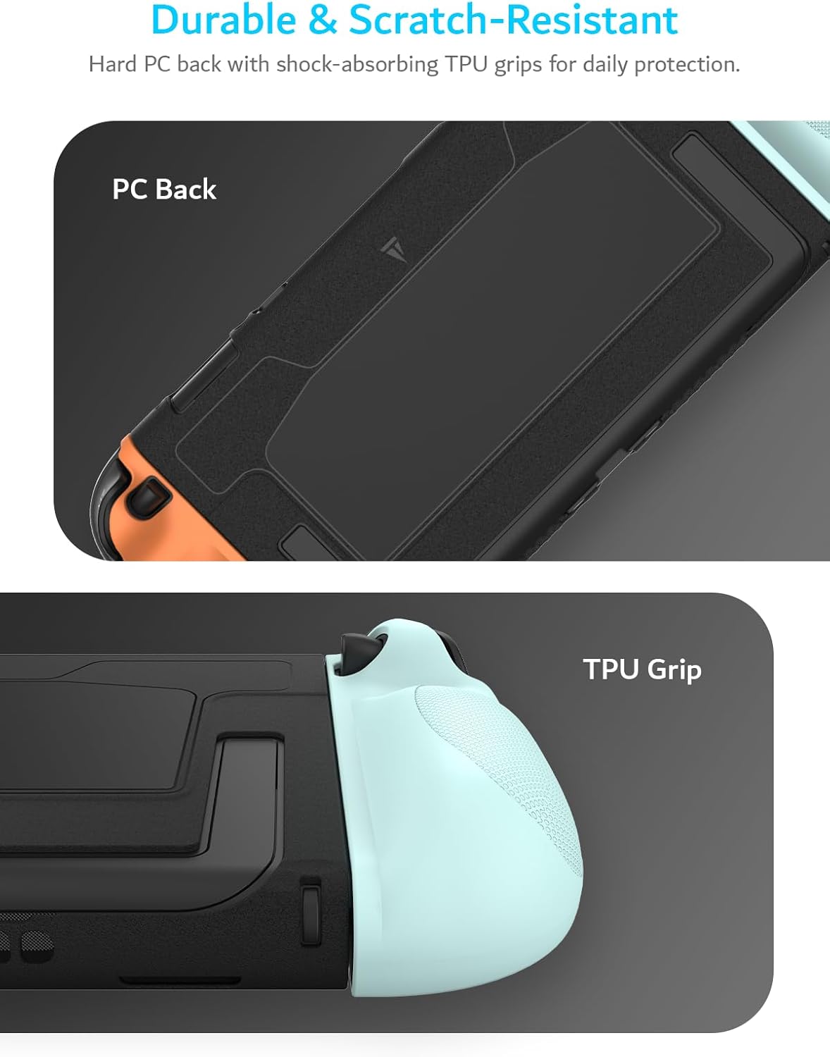 Durable & Scratch-Resistant  
Hard PC back with shock-absorbing TPU grips for daily protection.

PC Back

TPU Grip