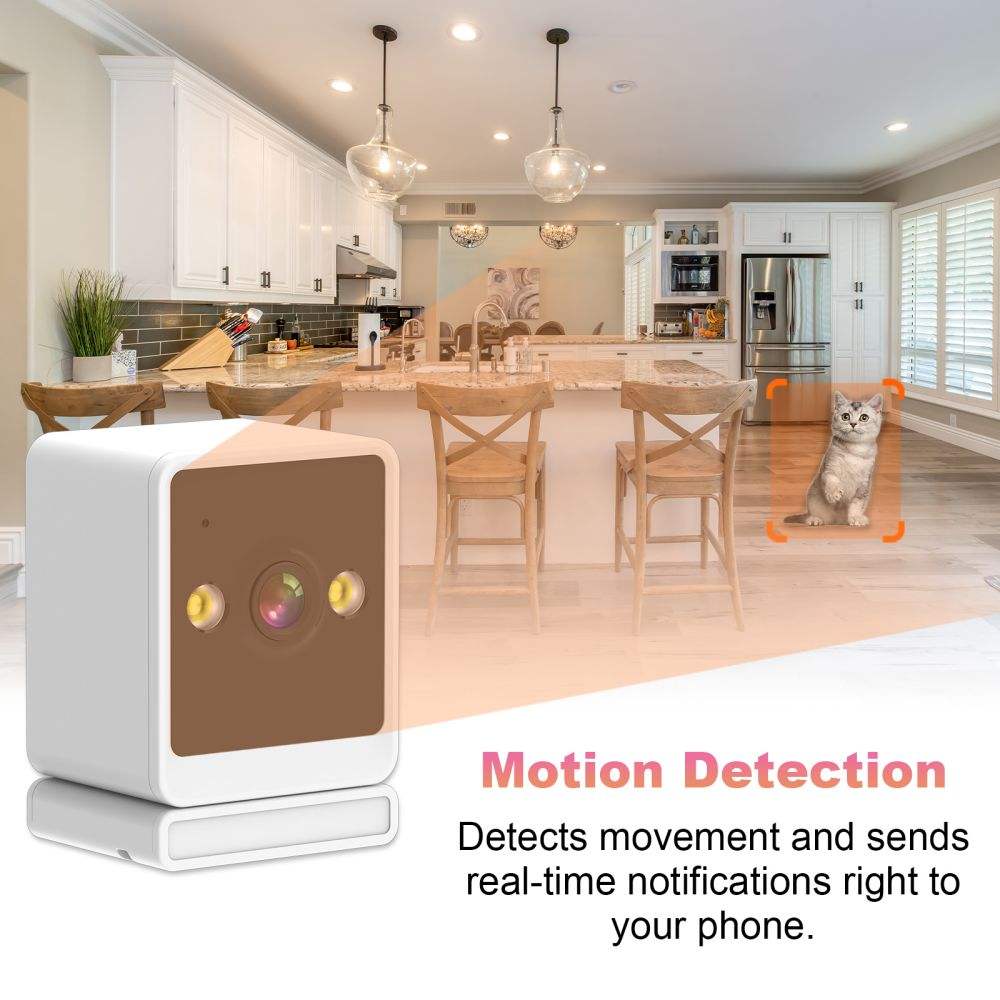 Motion Detection  
Detects movement and sends real-time notifications right to your phone.