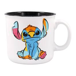 Silver Buffalo - Disney Lilo & Stitch "Ohana" Ceramic Camper Mug | Holds 20 Ounces - Multi-Colored