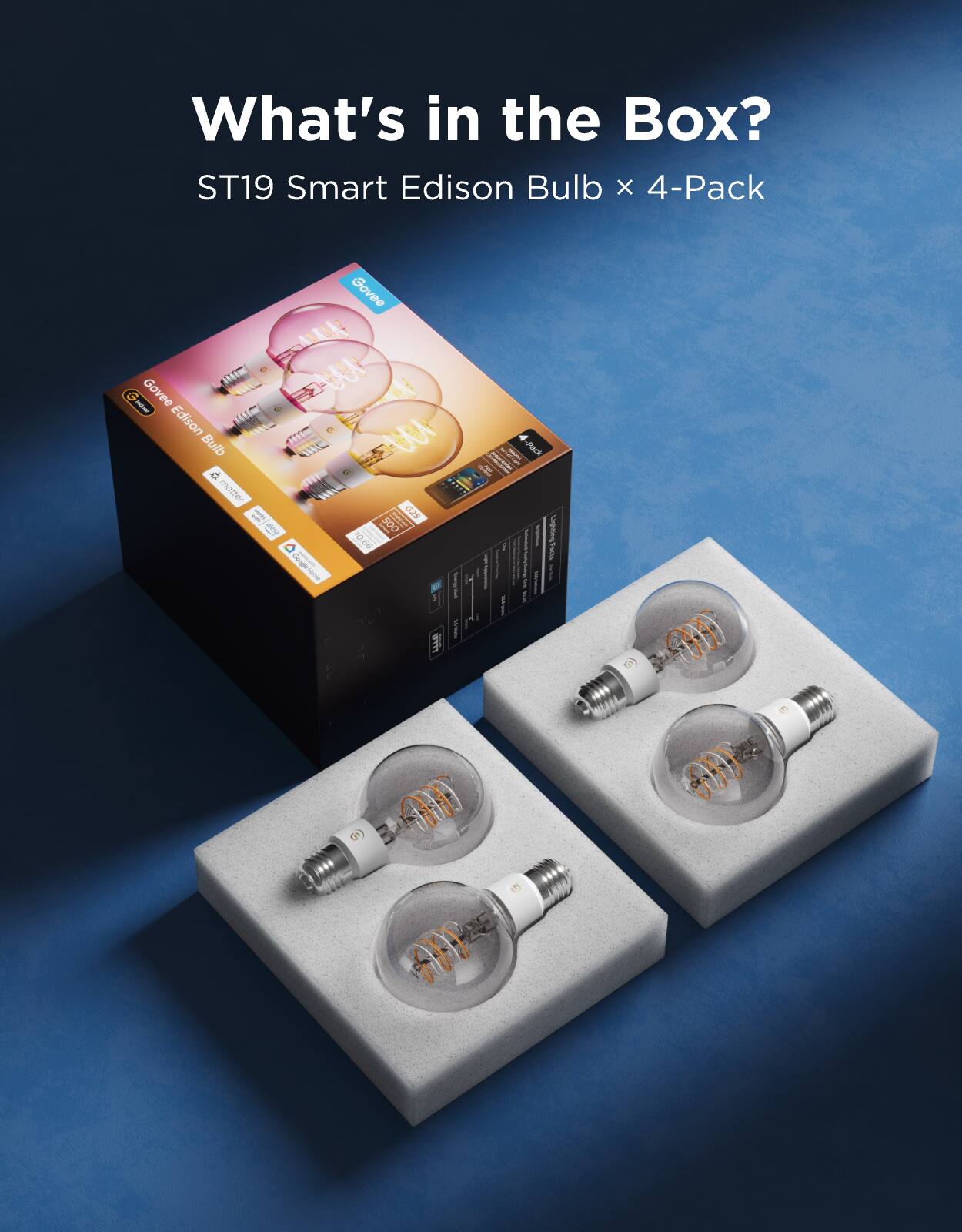 Govee 500LM RGBWW Smart G25 LED Bulb 4 pack - Best Buy