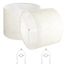 VEVOR - Drum Lamp Shade 2 Set, 16 in Top x 16 in Bottom x 12 in High, Large Lampshade with Harp, Replacement Lamp Shade - Beige
