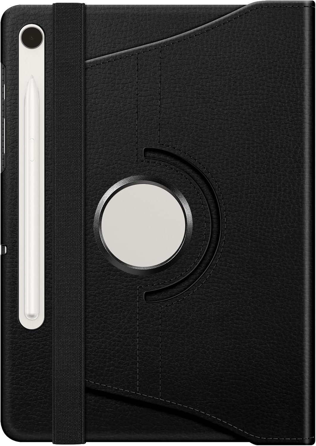 Alt View 5. Fintie - Rotating Case for Samsung Tab S10 Lite/ Tab S10 FE/ Tab S9 FE/ Tab S9, 360 Degree Swiveling Stand Cover, Auto Sleep/Wake - Black .