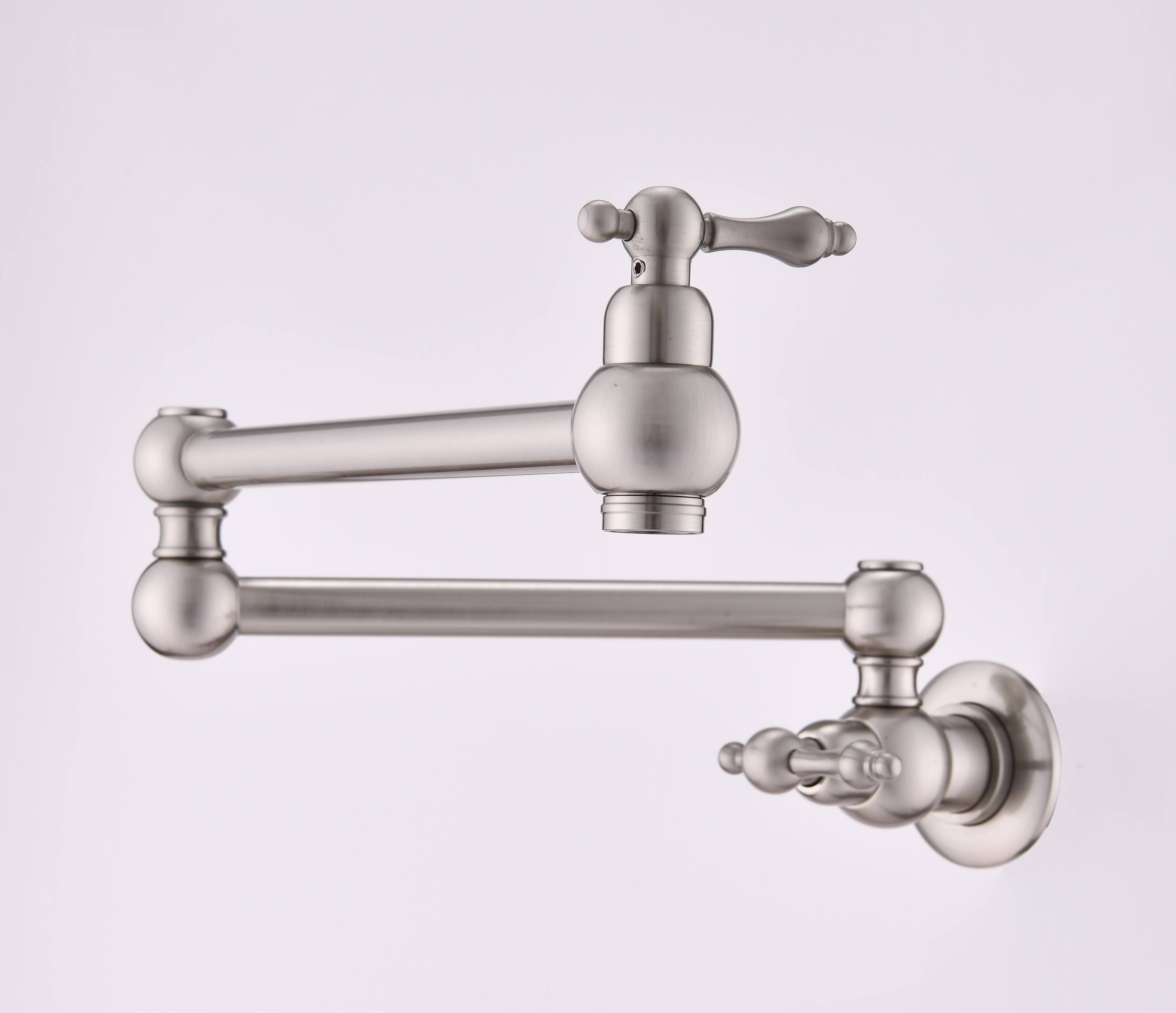 Alt View 6. Siljoy - Pot Filler Faucet Wall Mount - Brushed Nickel.