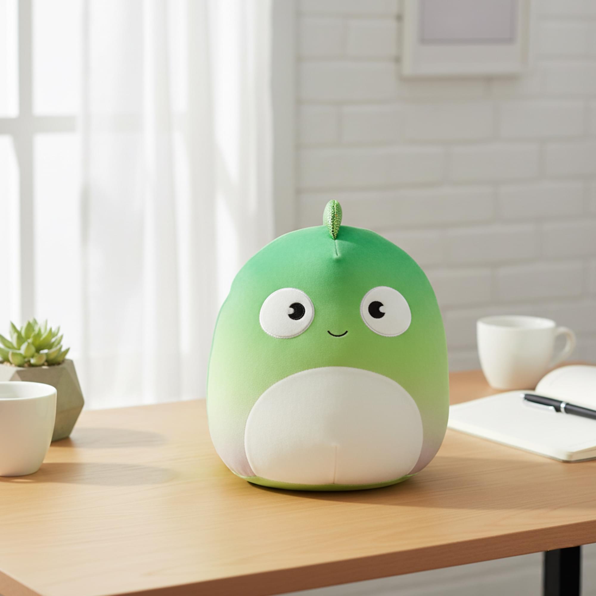 Alt View 4. Kellytoy - Squishmallows 8 Inch Plush | Denton The Chameleon - Green.