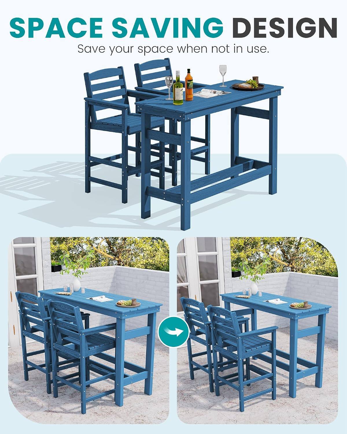 SPACE SAVING DESIGN  
Save your space when not in use.