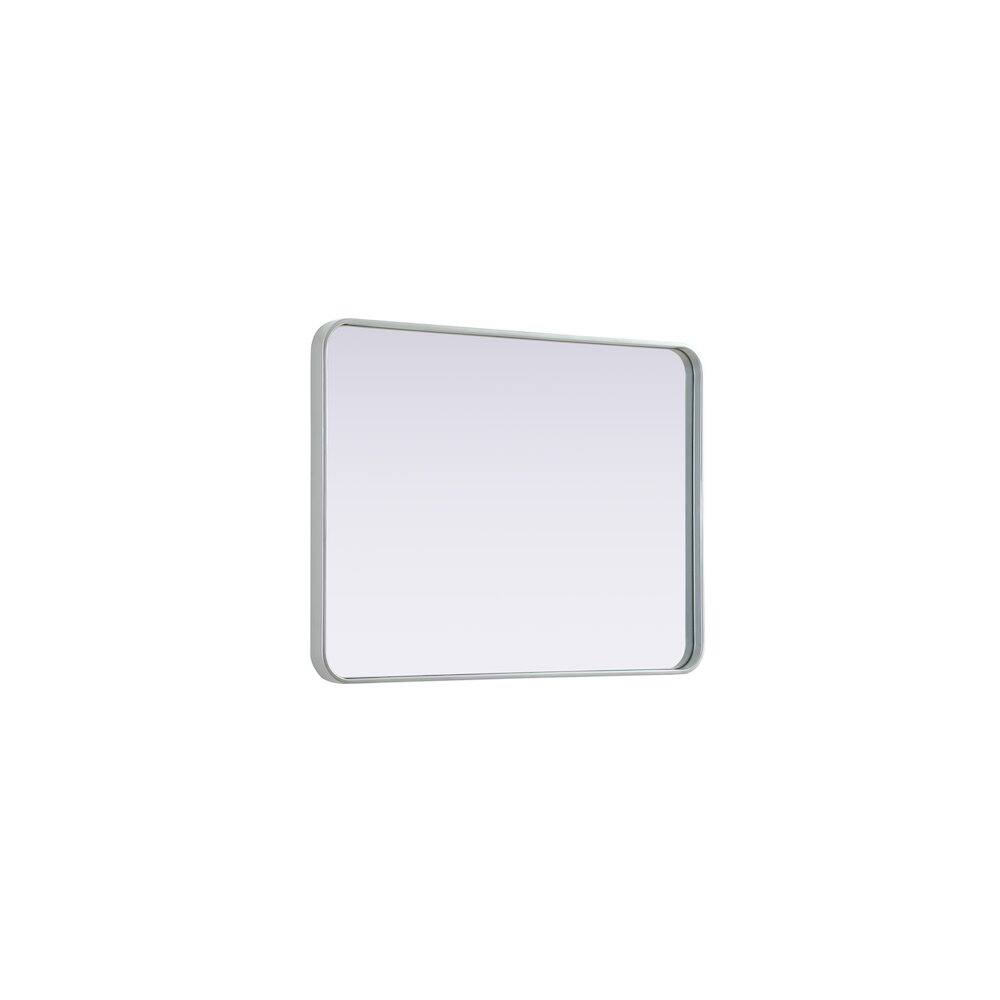 Alt View 3. Elegant Decor - Contour Metal Rectangle Mirror 27x36 in Silver - Silver.