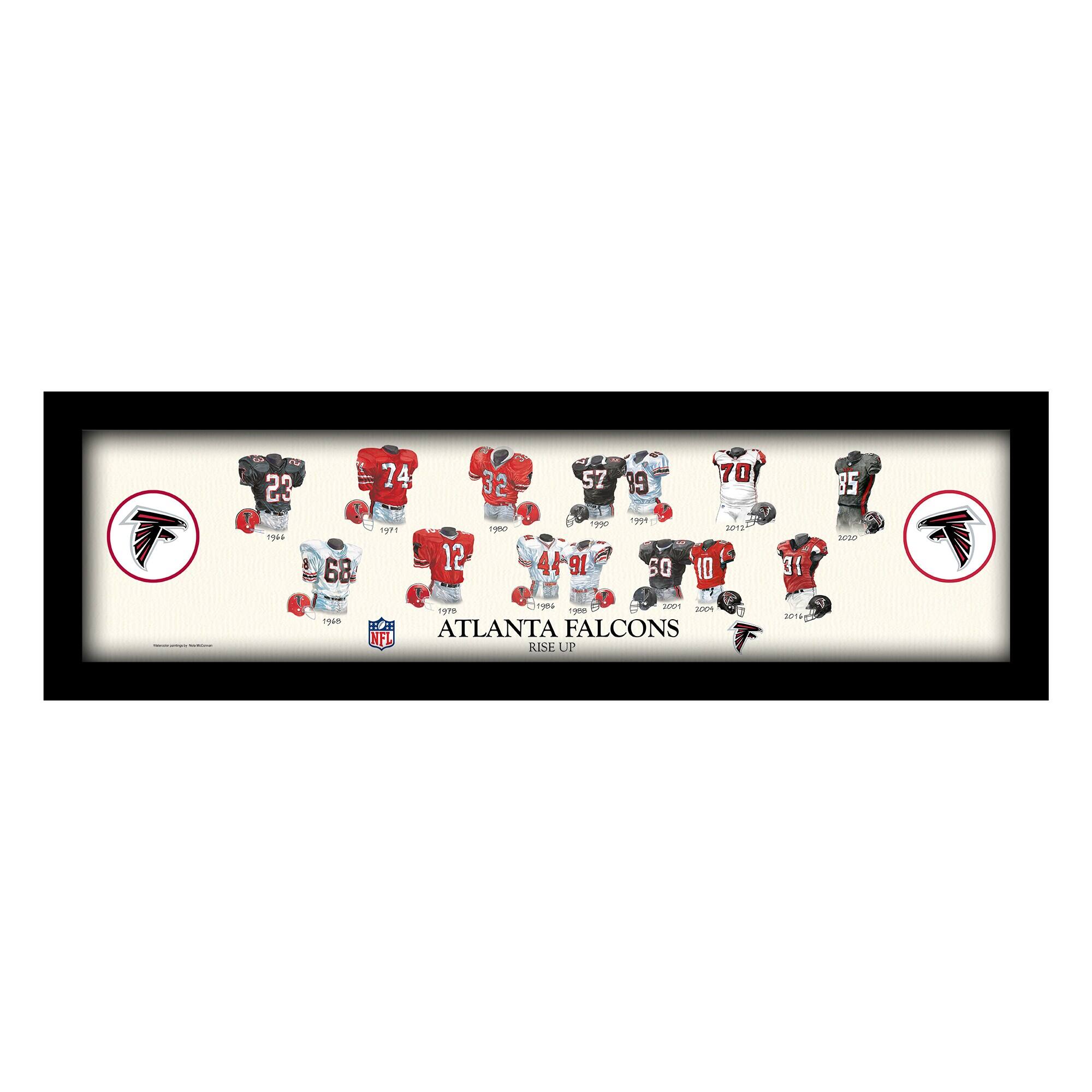 Atlanta Falcons 12" x 36" Team Uniform Heritage Framed Wall Art