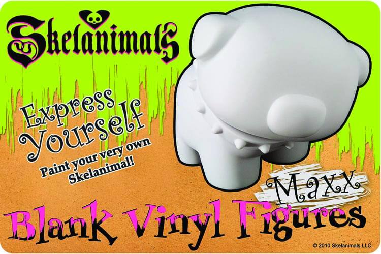 Skelanimals  
Express Yourself  
Paint your very own Skelanimal!  
Blank Vinyl Figures  
M2X  
© 2010 Skelanimals LLC
