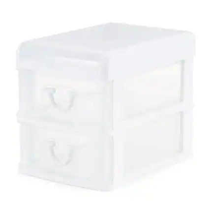 Front. Gracious Living - Gracious Living 2-Drawer Desktop and Countertop Organizer Drawer Set, White/Clear .