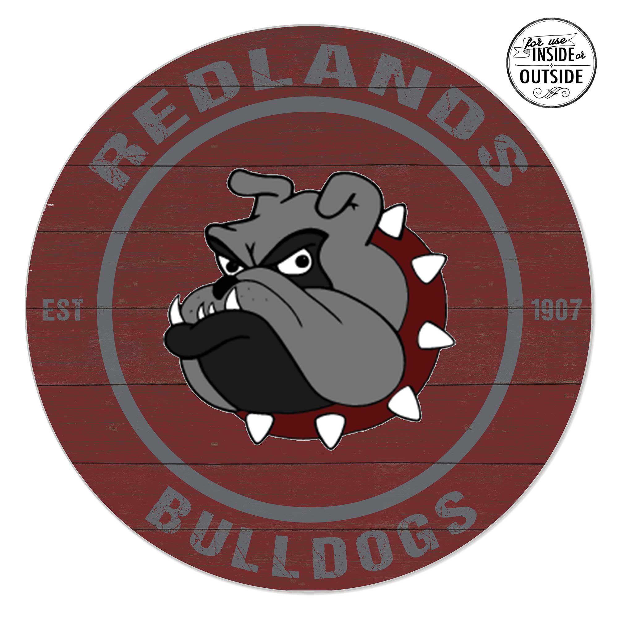 University of Redlands Bulldogs 20" x 20" Indoor/Outdoor Circle Sign