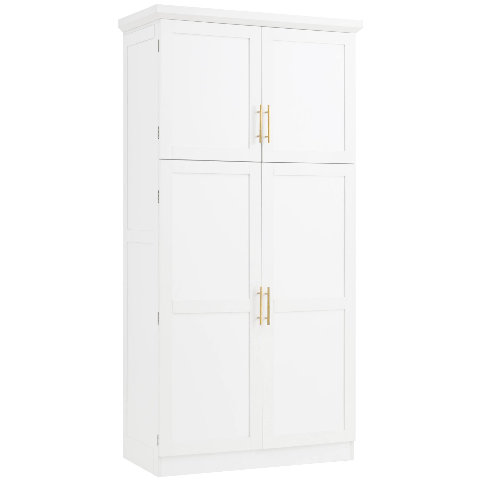 Alt View 8. Forest'nSky - 70.9" Freestanding Pantry Cabinet, 35.5" Wide with 8 Pull-Out Trays & Door Shelves for Dining Room, White - White.