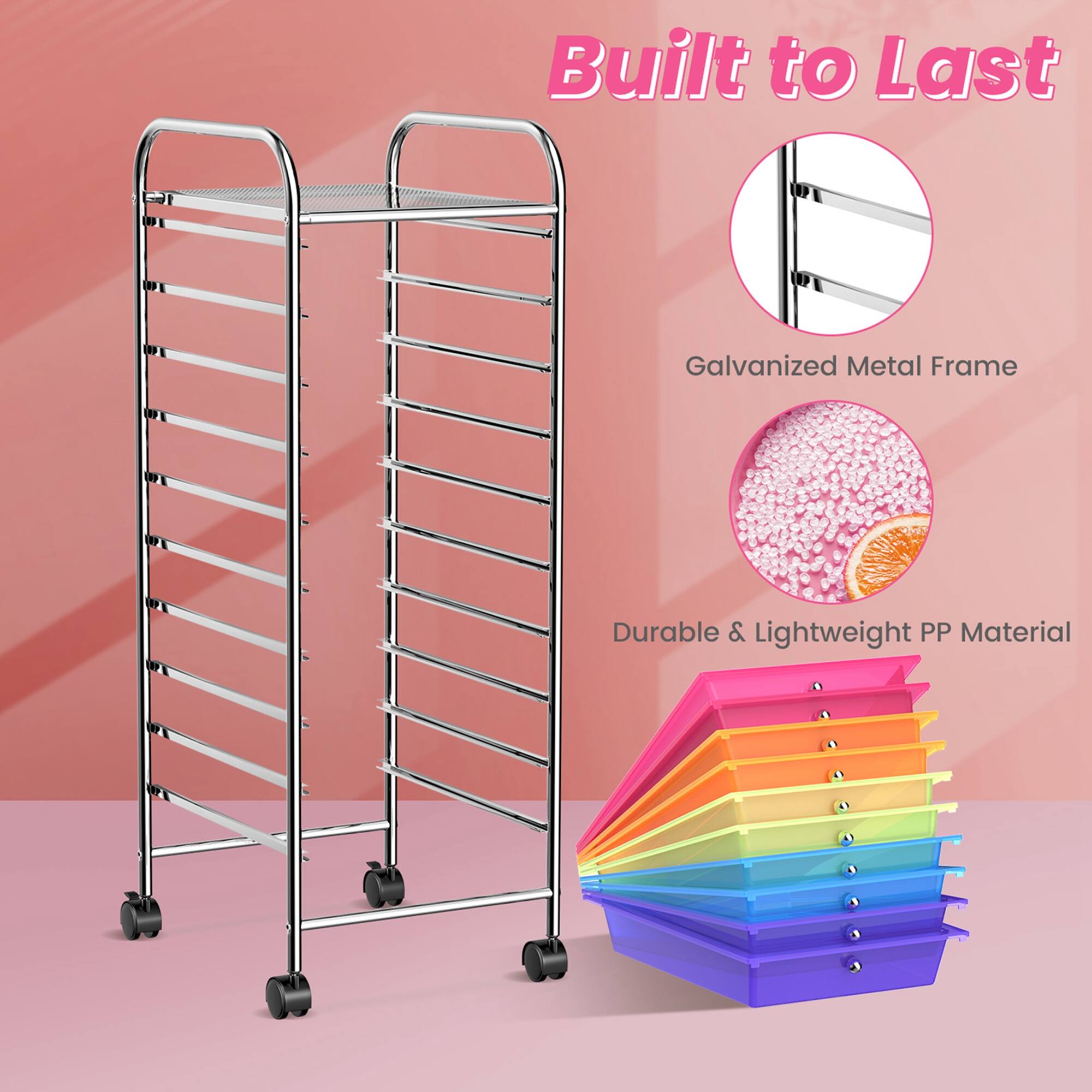 Built to Last Galvanized Metal Frame Durable & Lightweight PP Material
