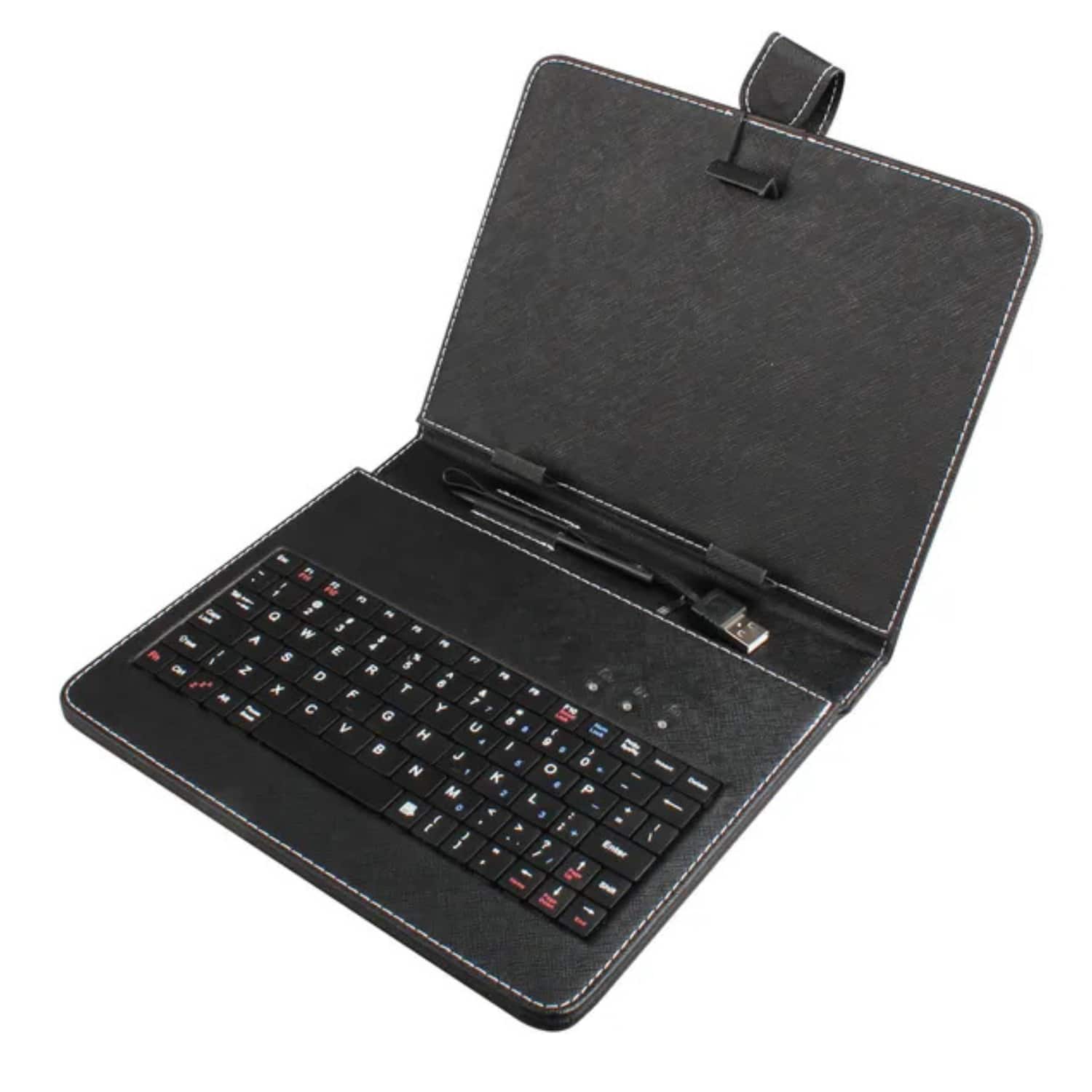 Stock Preferred - 8-Inch Tablet Case with Keyboard and Stylus - Black