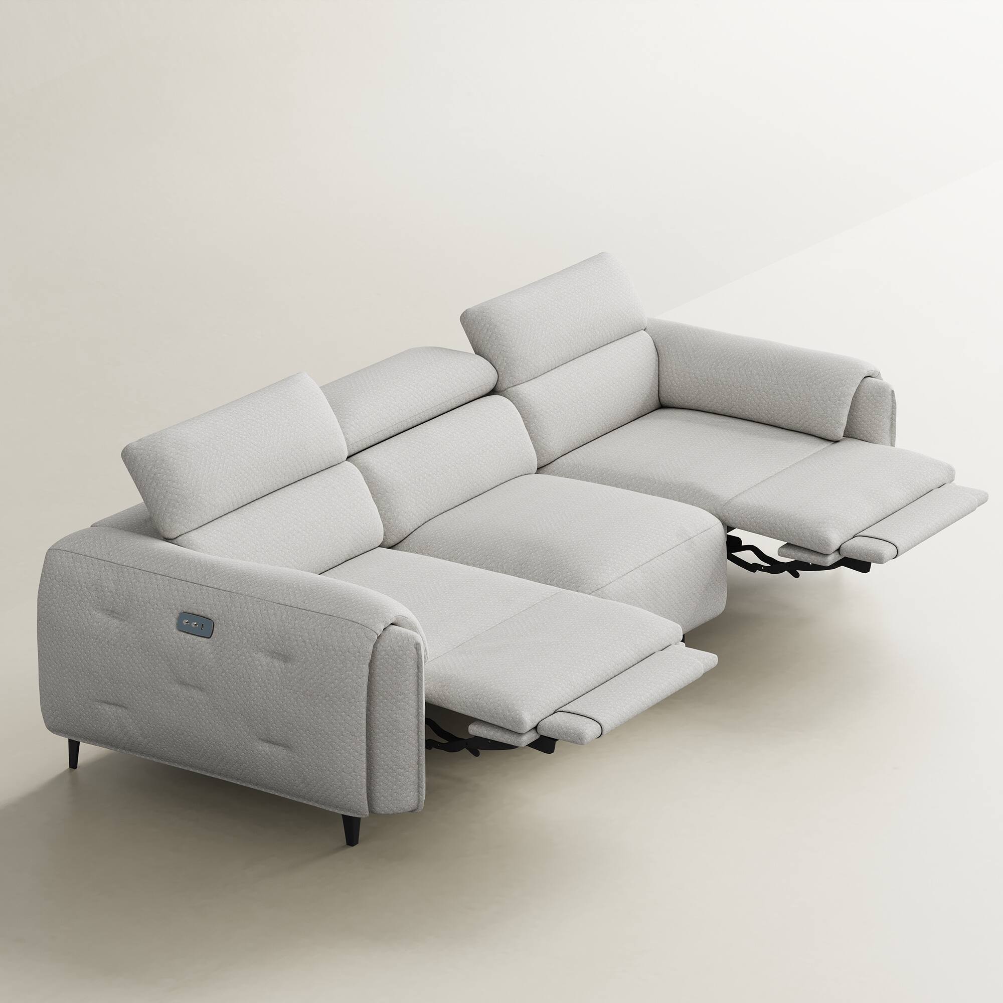 Alt View 4. luck idea - 104.3" Electric Seat Sofa, 2 Seats Reclining Home Theater Seats - Gray.
