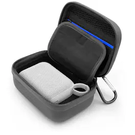 CASEMATIX - Travel Case Fits JBL Go 4 Portable Bluetooth Speaker – Compact EVA Protective Carry Case w/ Zippered Pocket & Strap